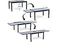 HABITAT ET JARDIN - Table extensible et chaises de jardin en aluminium "Lagos" - 140/280 x 90 x 76 cm - 10 places - Gris clair - vignette