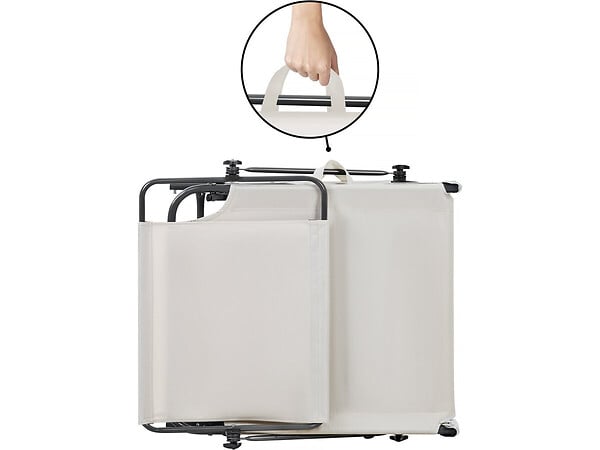 HABITAT ET JARDIN - Lot de 2 bain de soleil pliable "Lazy" - Avec pare soleil - Beige - large