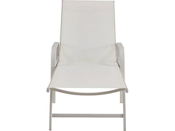 HABITAT ET JARDIN - Lot de 2 Bains de soleil en métal avec accoudoirs "Farniente" - Blanc - large