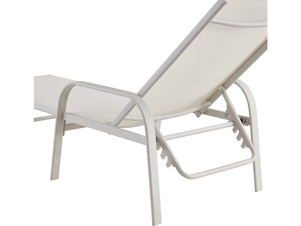 HABITAT ET JARDIN - Lot de 2 Bains de soleil en métal avec accoudoirs "Farniente" - Blanc - large