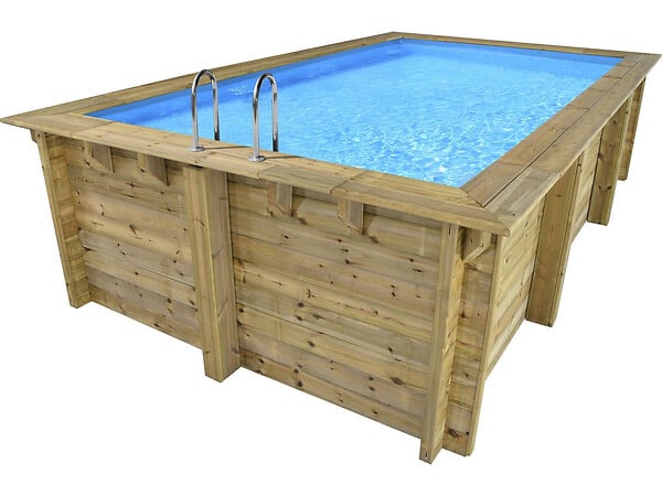 HABITAT ET JARDIN - Piscine bois rectangle " Aruba 140  "- 5.00 x 3.00 x 1.38 m - large