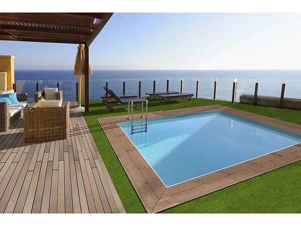 HABITAT ET JARDIN - Piscine bois rectangle " Caimans 140   " - 4.10 x 3.00 x 1.39 m - large