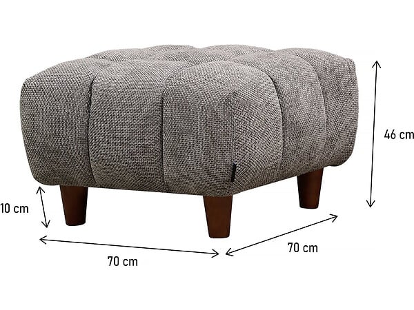 HABITAT ET JARDIN - Ottoman pour canapé droit "Matignon" - 70 x 70 x 46 cm - Gris - large