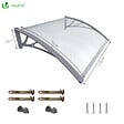 VOUNOT - Auvent de porte marquise 120x80 cm transparent en Polycarbonate anti UV Gris - vignette