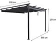 HABITAT ET JARDIN - Pergola adossée en aluminium avec toit rétractable-  3 x 4 m -  Gris - vignette