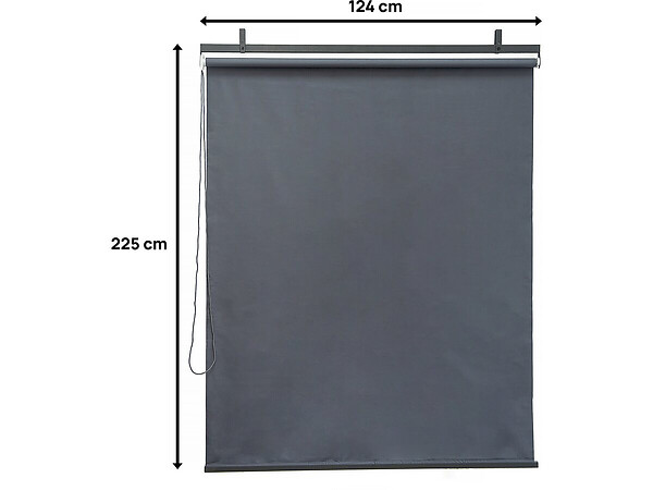 HABITAT ET JARDIN - Lot de 2 stores rétractables pergola - 124 x 225 cm - Gris anthracite - large