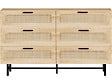 HABITAT ET JARDIN - Commode en bois et cannage "Harrison" - 120 x 40 x 75 cm - Beige - vignette