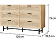 HABITAT ET JARDIN - Commode en bois et cannage "Harrison" - 120 x 40 x 75 cm - Beige - vignette