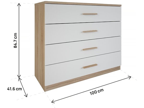 HABITAT ET JARDIN - Commode "Selena" - Bois - 4 tiroirs - Blanc - large