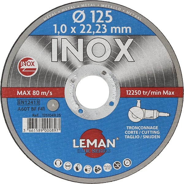 LEMAN - DISQUE TRONCONNAGE METAL & INOX Ø115 X 1 mm - large