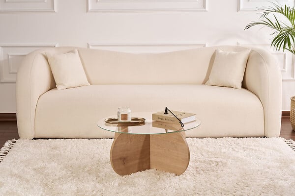 HABITAT ET JARDIN - Table basse en bois "Aeris" - 75 x 75 x 35 cm - Chêne SaphirTransparent - large