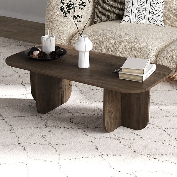 HABITAT ET JARDIN - Table basse en bois "Becaj" - 120 x 60 x 41 cm - Noyer - large