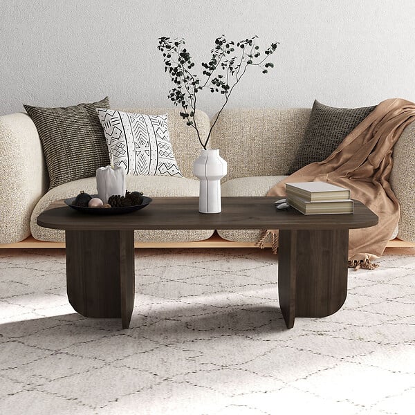 HABITAT ET JARDIN - Table basse en bois "Becaj" - 120 x 60 x 41 cm - Noyer - large