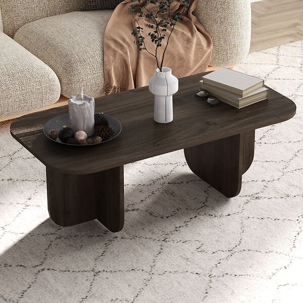 HABITAT ET JARDIN - Table basse en bois "Becaj" - 120 x 60 x 41 cm - Noyer - large