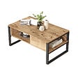 HABITAT ET JARDIN - Table basse en bois "ML34" - 100 x 59 x 44 cm - Pin atlantique - vignette
