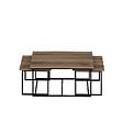 HABITAT ET JARDIN - Table gigogne (3 pièces) en bois "Levada" - 90 x 60 x 42 cm - Noyer - vignette