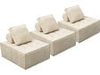 HABITAT ET JARDIN - Lot de 3 chauffeuses pour canapé modulables en tissu texturé "Velluto" - Beige - vignette