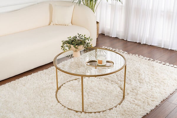 HABITAT ET JARDIN - Table basse en métal "Aurum" - 80 x 80 x 43 cm - Or Transparent - large
