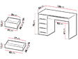 HABITAT ET JARDIN - Bureau en bois 5 tiroirs "Malika" - 120 x 75 x 55 cm - Blanc - vignette
