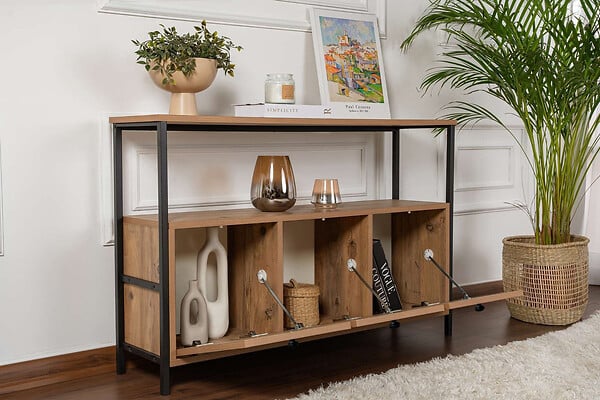 HABITAT ET JARDIN - Console en bois "Solace" - 120 x 29 x 77 cm - Pin atlantique Noir - large
