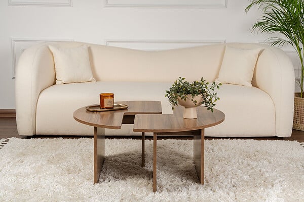 HABITAT ET JARDIN - Table basse en bois "Moira" -  90 x 90 x 41 cm - Noyer - large