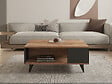 HABITAT ET JARDIN - Table basse en bois "Yuka" - 90 x 60 x 39 cm - Noyer, Noir - vignette
