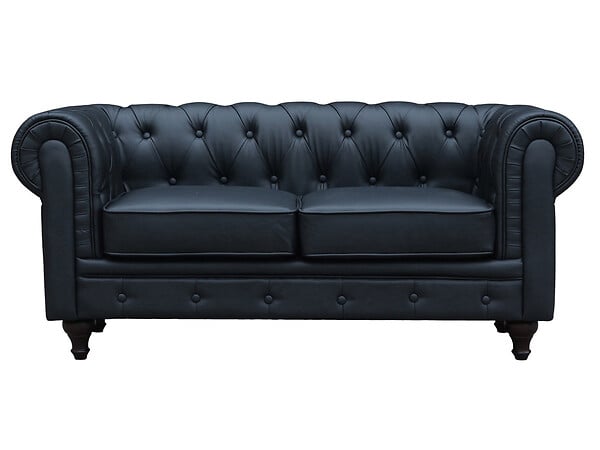 HABITAT ET JARDIN - Canapé fixe Chesterfield "Aliza" - 157 x 82 x 70 cm - 2 places - Noir - large