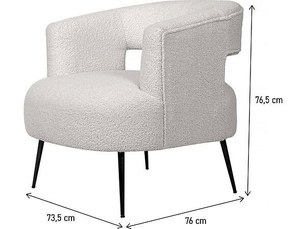 HABITAT ET JARDIN - Fauteuil en tissu bouclette "iris" - Blanc - large