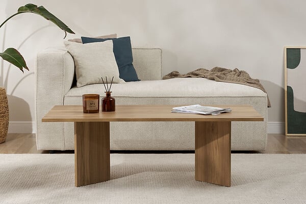 HABITAT ET JARDIN - Table basse en bois "Sabin" - 60 x 119 x 40 cm - Chêne - large