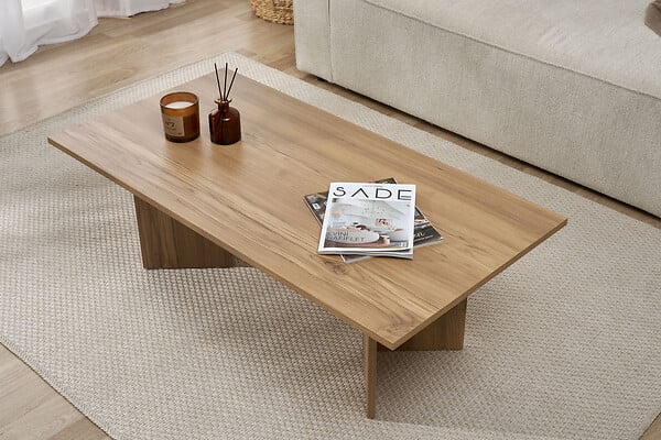 HABITAT ET JARDIN - Table basse en bois "Sabin" - 60 x 119 x 40 cm - Chêne - large