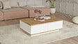 HABITAT ET JARDIN - Table basse en bois "FR14" - 90 x 60 x 28 cm - Pin atlantiqueBlanc - vignette