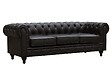 HABITAT ET JARDIN - Canapé fixe Chesterfield "Aliza" - 204 x 80 x 58 cm - 3 places - Marron - vignette