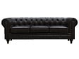 HABITAT ET JARDIN - Canapé fixe Chesterfield "Aliza" - 204 x 80 x 58 cm - 3 places - Marron - vignette