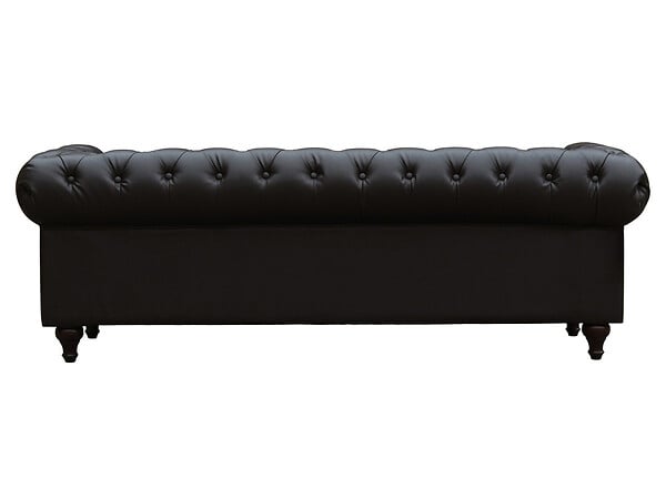 HABITAT ET JARDIN - Canapé fixe Chesterfield "Aliza" - 204 x 80 x 58 cm - 3 places - Marron - large