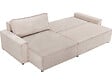 HABITAT ET JARDIN - Canapé d'angle convertible en tissu texturé "Montaigne" - 4 places - Beige - vignette