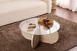 HABITAT ET JARDIN - Table basse en bois "Aeris" - 75 x 75 x 35 cm - TravertinTransparent - vignette