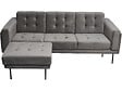 HABITAT ET JARDIN - Canapé d'angle reversible en velours "Noé" - 3 places - Gris - vignette
