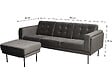HABITAT ET JARDIN - Canapé d'angle reversible en velours "Noé" - 3 places - Gris - vignette