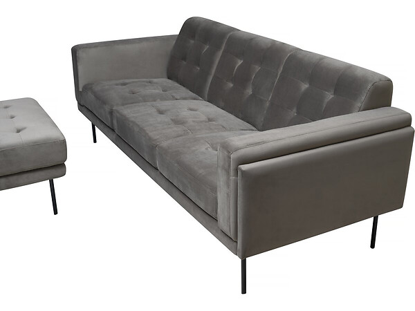 HABITAT ET JARDIN - Canapé d'angle reversible en velours "Noé" - 3 places - Gris - large