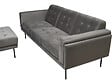 HABITAT ET JARDIN - Canapé d'angle reversible en velours "Noé" - 3 places - Gris - vignette