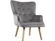 HABITAT ET JARDIN - Fauteuil style scandinave velours "Odense" - 73 x 81 x 92.5 cm - 1 place - Gris - vignette