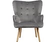 HABITAT ET JARDIN - Fauteuil style scandinave velours "Odense" - 73 x 81 x 92.5 cm - 1 place - Gris - vignette