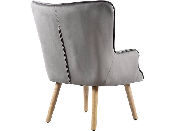 HABITAT ET JARDIN - Fauteuil style scandinave velours "Odense" - 73 x 81 x 92.5 cm - 1 place - Gris - large