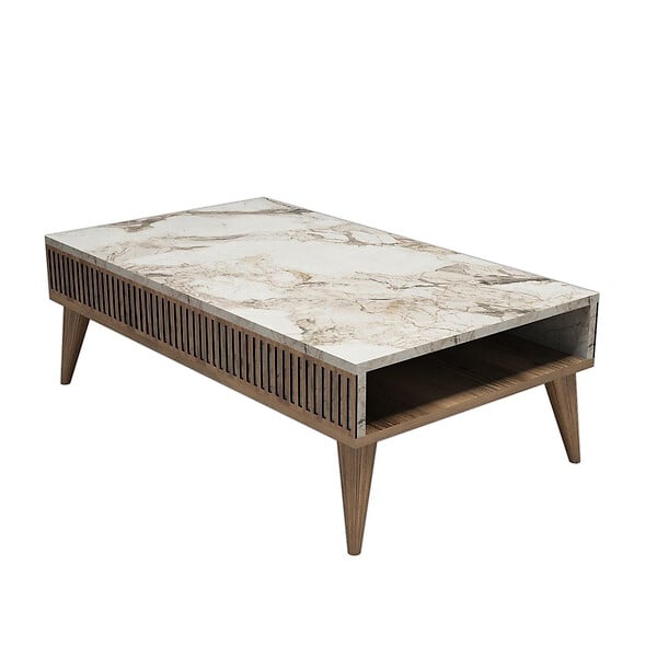 HABITAT ET JARDIN - Table basse en bois "Milan" - 105 x 60 x 34 cm - NoyerBlanc - large