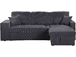 HABITAT ET JARDIN - Canapé d'angle en velours côtelé convertible/réversible "Axel" - 3 places - Gris - vignette