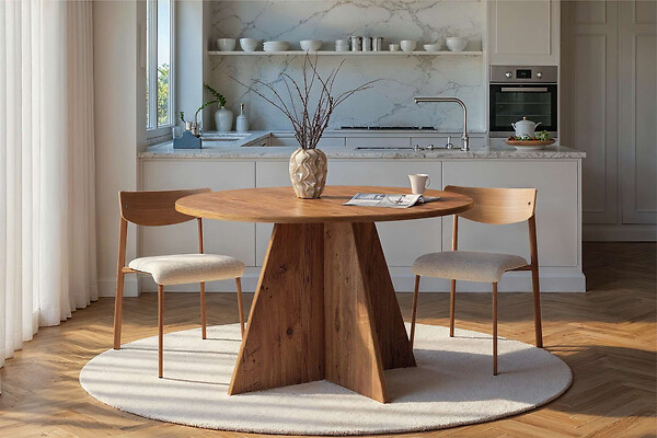 HABITAT ET JARDIN - Table à manger en bois "Virella" - 120 x 120 x 75 cm - Pin atlantique - large
