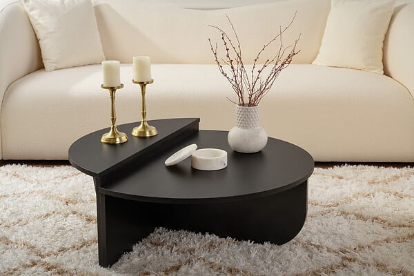 HABITAT ET JARDIN - Table basse en bois "Orion" - 90 x 60 x 30 cm - Bois Noir - large
