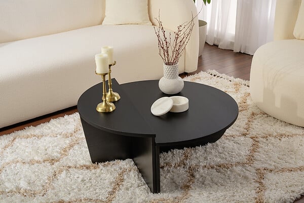 HABITAT ET JARDIN - Table basse en bois "Orion" - 90 x 60 x 30 cm - Bois Noir - large