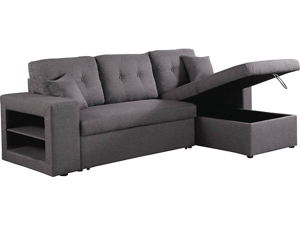 HABITAT ET JARDIN - Canapé d'angle convertible/réversible "Axel" - 3 places - Gris - large