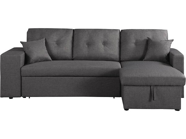 HABITAT ET JARDIN - Canapé d'angle convertible/réversible "Axel" - 3 places - Gris - large